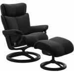 Stressless Magic M Signature Sessel wahlweise mit Hocker - Buche Holzfarbe Schwarz, Metall schwarz matt, inkl. Hocker schwarz