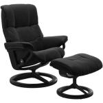 Schwarze Stressless Mayfair Sessel mit Hocker matt aus Leder 
