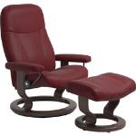Rote Stressless Relaxsessel mit Hocker aus Leder Breite 50-100cm, Höhe 100-150cm, Tiefe 50-100cm 