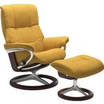 Gelbe Stressless Mayfair Relaxsessel mit Hocker aus Stoff Breite 100-150cm, Höhe 100-150cm, Tiefe 50-100cm 