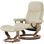 Stressless Relaxsessel mit Hocker Leder Consul - creme - Materialmix - 85 cm - 100 cm - 77 cm - Polstermöbel > Sessel > Fernsehsessel