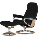 Stressless Relaxsessel mit Hocker Leder Consul - schwarz - Materialmix - 76 cm - 100 cm - 71 cm - Polstermöbel > Sessel > Fernsehsessel