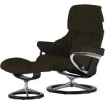 Stressless Relaxsessel mit Hocker Reno - braun - Materialmix - 83 cm - 110 cm - 76 cm - Polstermöbel > Sessel > Ledersessel