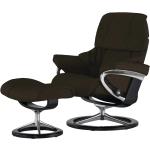 Stressless Relaxsessel mit Hocker Reno - braun - Materialmix - 92 cm - 110 cm - 80 cm - Polstermöbel > Sessel > Ledersessel