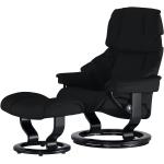 Stressless Relaxsessel mit Hocker Reno - schwarz - Materialmix - 79 cm - 108 cm - 75 cm - Polstermöbel > Sessel > Ledersessel