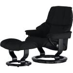Stressless Relaxsessel mit Hocker Reno - schwarz - Materialmix - 88 cm - 108 cm - 78 cm - Polstermöbel > Sessel > Ledersessel