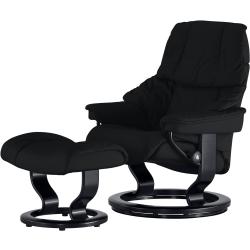 Stressless Relaxsessel mit Hocker Reno - schwarz - 88 cm - 108 cm - 78 cm - Polstermöbel > Sessel > Ledersessel