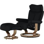 Stressless Relaxsessel mit Hocker Leder Magic - schwarz - Materialmix - 81 cm - 111 cm - 77 cm - Polstermöbel > Sessel > Ledersessel
