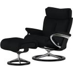 Schwarze Stressless Sessel mit Hocker Breite 50-100cm, Höhe 100-150cm, Tiefe 50-100cm 