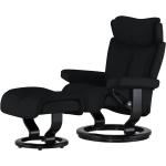 Stressless Relaxsessel mit Hocker Leder Magic - schwarz - Materialmix - 90 cm - 111 cm - 82 cm - Polstermöbel > Sessel > Ledersessel