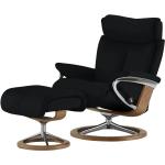Stressless Relaxsessel mit Hocker Leder Magic - schwarz - Materialmix - 91 cm - 112 cm - 84 cm - Polstermöbel > Sessel > Ledersessel
