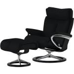 Stressless Relaxsessel mit Hocker Leder Magic - schwarz - Materialmix - 91 cm - 112 cm - 84 cm - Polstermöbel > Sessel > Ledersessel