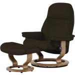 Stressless Relaxsessel mit Hocker Leder Sunrise - braun - Materialmix - 75 cm - 100 cm - 73 cm - Polstermöbel > Sessel > Fernsehsessel