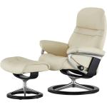 Stressless Relaxsessel mit Hocker Leder Sunrise - creme - Materialmix - 92 cm - 105 cm - 80 cm - Polstermöbel > Sessel > Fernsehsessel