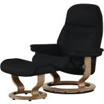 Stressless Relaxsessel mit Hocker Leder Sunrise - schwarz - Materialmix - 88 cm - 103 cm - 78 cm - Polstermöbel > Sessel > Fernsehsessel