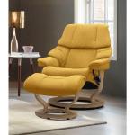 Stressless® Relaxsessel »Reno«, mit Classic Base, Größe S, M & L, Gestell Eiche, gelb, yellow Q2 FARON