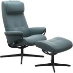 Cyanblaue Moderne Stressless Sessel mit Hocker 