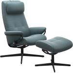Cyanblaue Moderne Sessel mit Hocker 