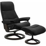 Stressless View Sessel Signature wahlweise mit Hocker - Leder Paloma Black, Buche Holzfarbe Wenge, Metall schwarz matt, ohne Zusatzausstattung grau, schwarz
