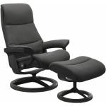 Stressless View Sessel Signature wahlweise mit Hocker - Leder Paloma Rock, Buche Holzfarbe Grau, Metall schwarz matt, ohne Zusatzausstattung grau, schwarz