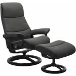 Stressless View Sessel Signature wahlweise mit Hocker - Leder Paloma Rock, Buche Holzfarbe Schwarz, Metall schwarz matt, ohne Zusatzausstattung grau, schwarz