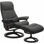 Stressless View Sessel Signature wahlweise mit Hocker - Leder Paloma Rock, Buche Holzfarbe Wenge, Metall schwarz matt, ohne Zusatzausstattung grau, schwarz