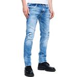 Hellblaue Elegante R-Neal Ripped Jeans & Zerrissene Jeans mit Reißverschluss aus Baumwolle für Herren Weite 34 für Partys für den für den Herbst 