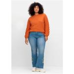 Reduzierte Blaue Sheego Denim Stretch-Jeans mit Fransen mit Reißverschluss aus Denim für Damen Größe 3 XL Große Größen 