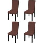 Reduzierte Braune Stuhlhussen aus Stoff maschinenwaschbar 4-teilig 