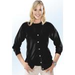 Schwarze Langärmelige bader Rundhals-Ausschnitt Rundhals-Pullover mit Knopf für Damen Größe XL 