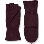Bordeauxrote Melierte TCHIBO Fingerhandschuhe mit Knopf aus Polyester für Damen Größe 6.5 