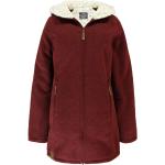 Reduzierte Rote Maxi Kapuzenmäntel mit Reißverschluss aus Fleece mit Kapuze für Damen Größe M für den für den Herbst 