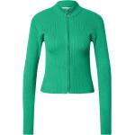 Reduzierte Grüne Unifarbene Warehouse Stehkragen Damencardigans mit Reißverschluss aus Polyamid Größe M 