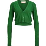 Reduzierte Grüne Unifarbene JJXX Mini V-Ausschnitt Damencardigans aus Polyamid Größe M Große Größen 