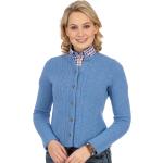 Hellblaue Trachten-Strickjacken aus Wolle für Damen Größe XS für den für den Herbst 