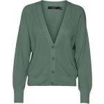 Reduzierte Dunkelgrüne Vero Moda Nachhaltige V-Ausschnitt Damencardigans Größe S Große Größen 