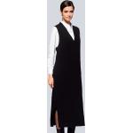 Schwarze Unifarbene Elegante Alba Moda V-Ausschnitt Strickkleider aus Kunstfaser für Damen Größe XS 