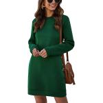 Armeegrüne Langärmelige Mini Sweatkleider für Damen Größe S für den für den Winter 