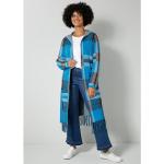 Reduzierte Blaue Karo Angel of Style Maxi Damensteppmäntel & Damenpuffercoats aus Kunstfaser Große Größen für den für den Herbst 