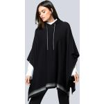 Reduzierte Anthrazitfarbene Unifarbene Alba Moda Ponchos mit Kapuze aus Kunstfaser für Damen Größe XL für den für den Herbst 