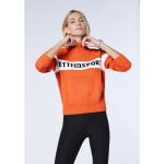 Reduzierte Orange Rollkragen Strickpullover aus Wolle für Damen Größe L 
