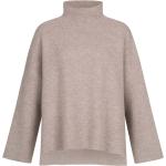 Reduzierte Taupefarbene Allude Stehkragen Kaschmir-Pullover aus Wolle für Damen Größe M 