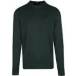 Dunkelgrüne Tommy Hilfiger Logo Kaschmir-Pullover aus Baumwolle für Herren Größe S 