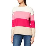 Pinke Color Blocking Street One Rundhals-Ausschnitt Rundhals-Pullover für Damen Größe L 