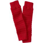 Rote Bio Nachhaltige Strick-Stulpen aus Wolle für Damen Einheitsgröße für den für den Herbst 
