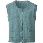 Bunte Waschbär Bio Nachhaltige Strickwesten aus Tweed für Damen Größe L 
