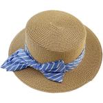 Beige Elegante Strohhüte aus Stroh 63 für Damen Einheitsgröße für den für den Sommer 