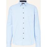 Reduzierte Hellblaue Strokesman's Button Down Kragen Regular Fit Hemden aus Flanell für Herren Größe S 