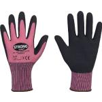12 x STRONGHAND Handschuhe LADY FLEXTER pink / schwarz EN 420 EN 388 PSA II Gr. 6 - 0529-06H