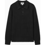 Schwarze COS Damenpoloshirts & Damenpolohemden mit Knopf aus Baumwolle Größe S 